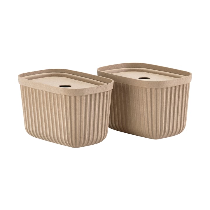 Pulp storage box 15x23 cm 2-pack - Natural Brown - Zone Denmark