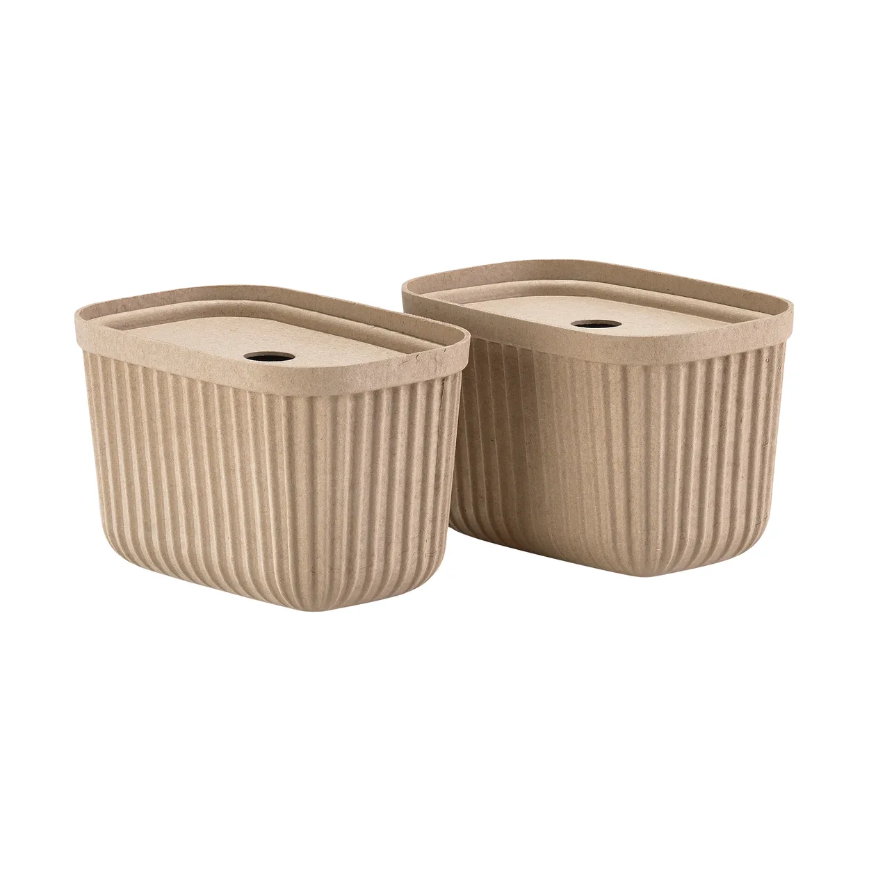 Zone Denmark Pulp storage box 15x23 cm 2-pack Natural Brown