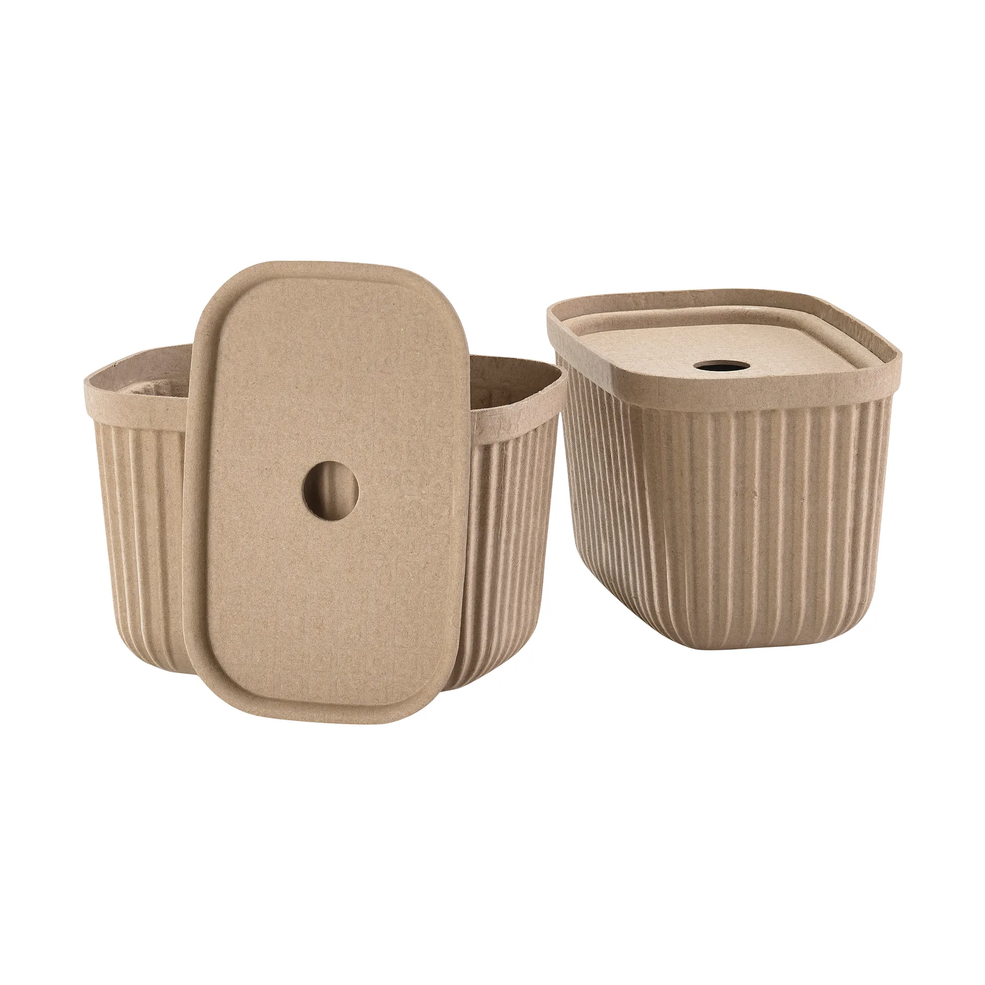 Pulp storage box 15x23 cm 2-pack, Natural Brown Zone Denmark