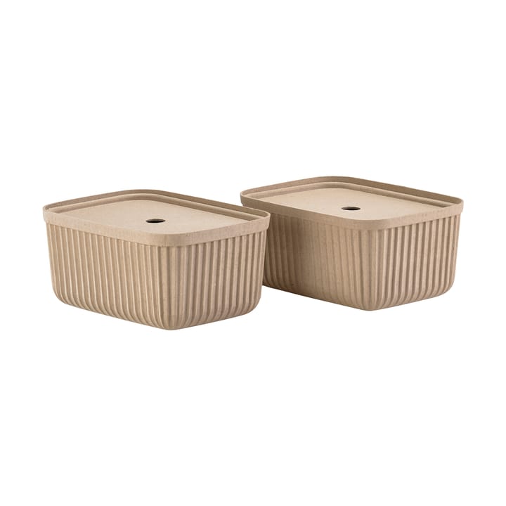 Pulp storage box 23x32 cm 2-pack - Natural Brown - Zone Denmark