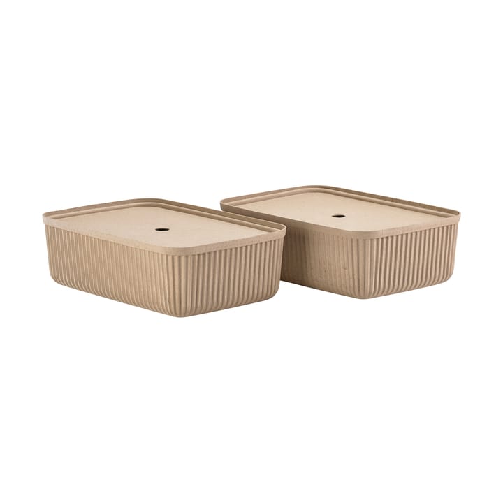 Pulp storage box 32x48 cm 2-pack - Natural Brown - Zone Denmark