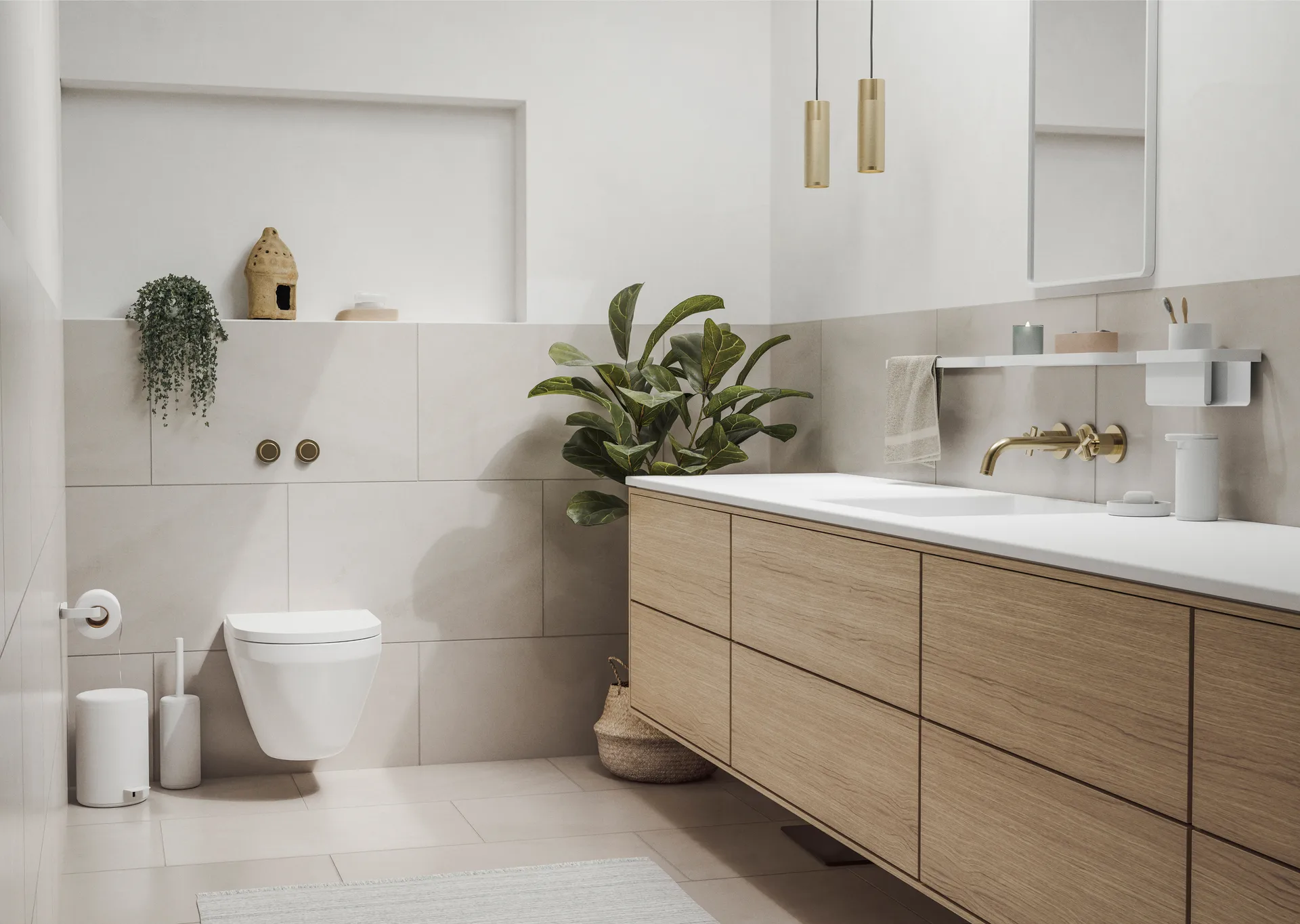 RIM shower shelf high 11x22 cm, White Zone Denmark