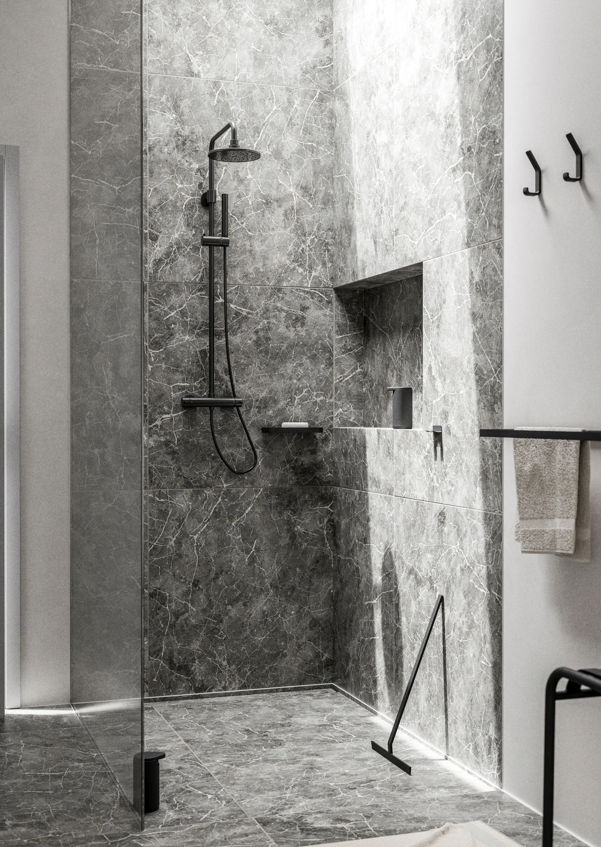 RIM towel rack double 12x44 cm, Black Zone Denmark