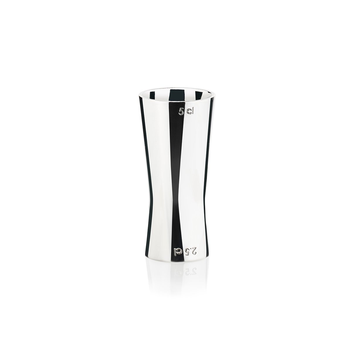 Zone Denmark Rocks jigger 2.5/5 cl smooth | Scandinavian Design | Wine & barware | Silver-coloured