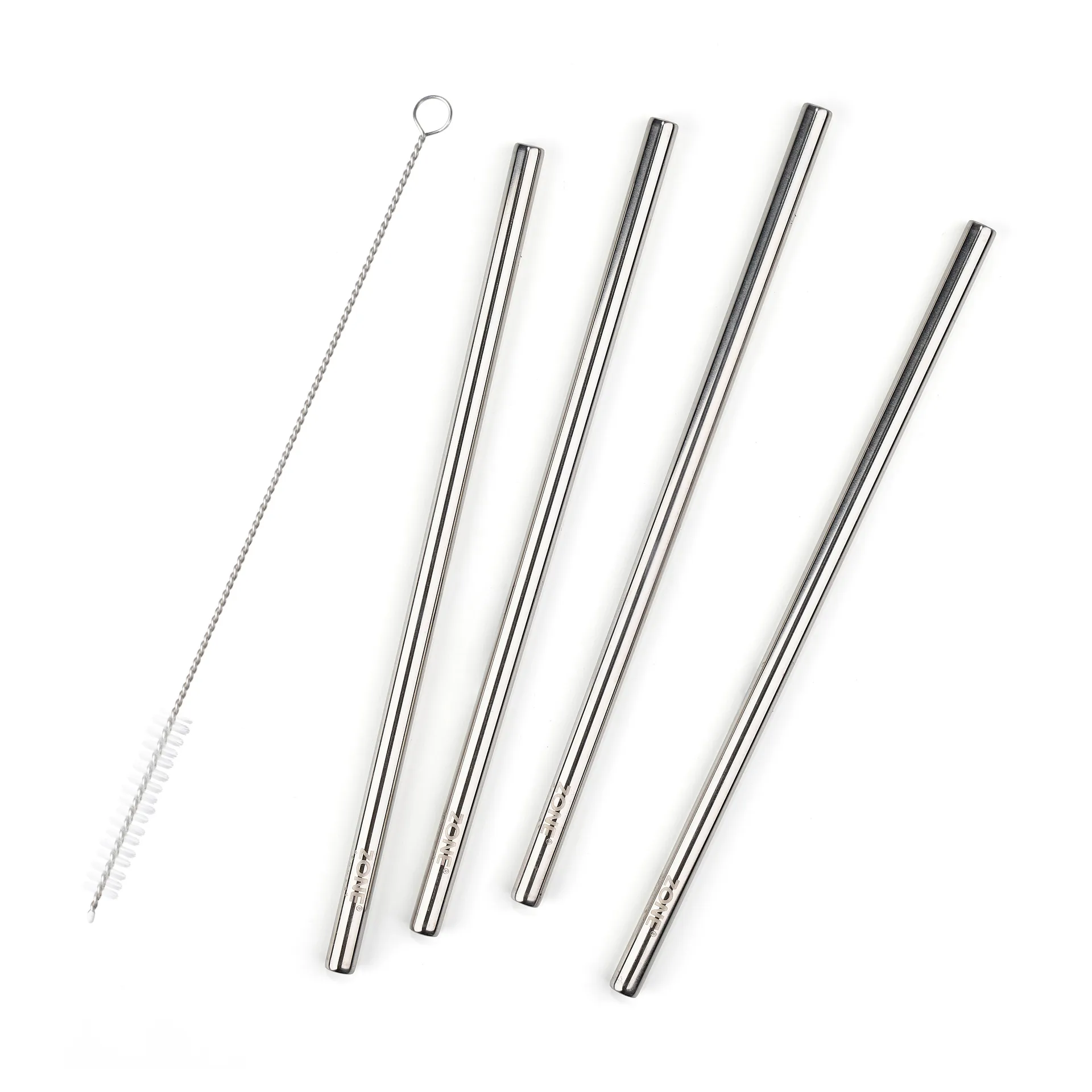 Rocks straws 21.5 cm 4-pack, Polished steel Zone Denmark