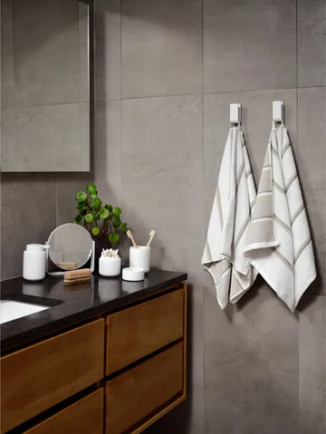 Sauna towel - White-soft grey-eucalyptus, 50x100 cm - Zone Denmark