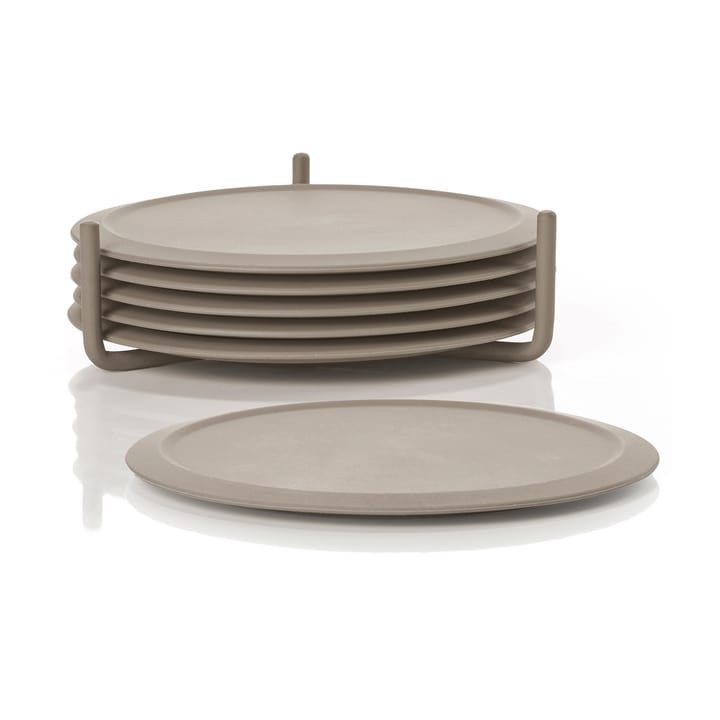 Singles coaster with holder - Taupe - Zone Denmark