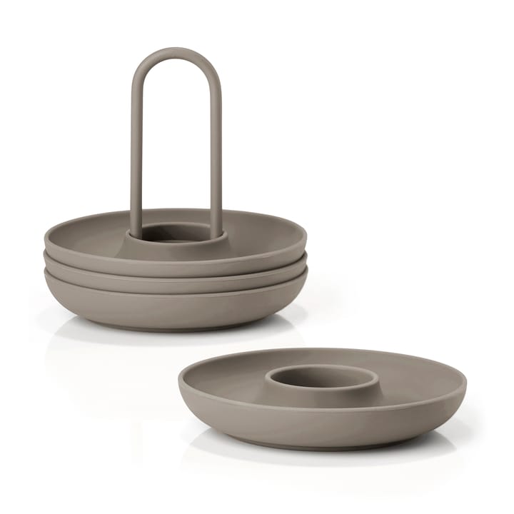 Singles egg cup with holder - Taupe - Zone Denmark