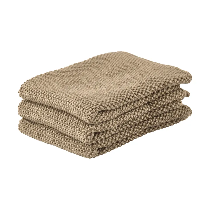 Zone dishcloth 3-pack - Khaki - Zone Denmark