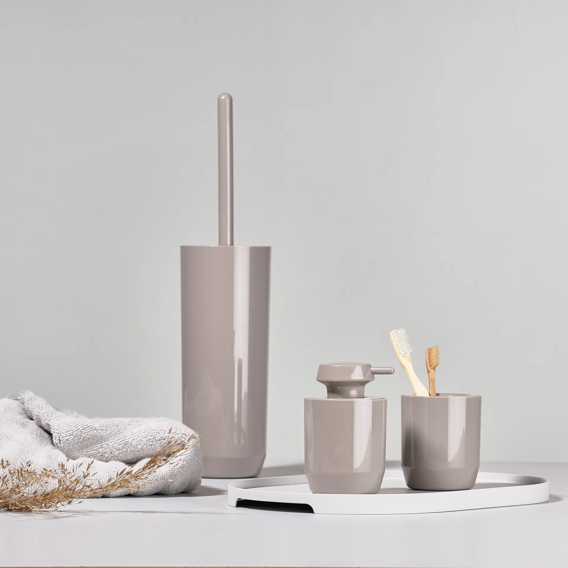 Zone Suii toothbrush mug 9 cm, taupe Zone Denmark