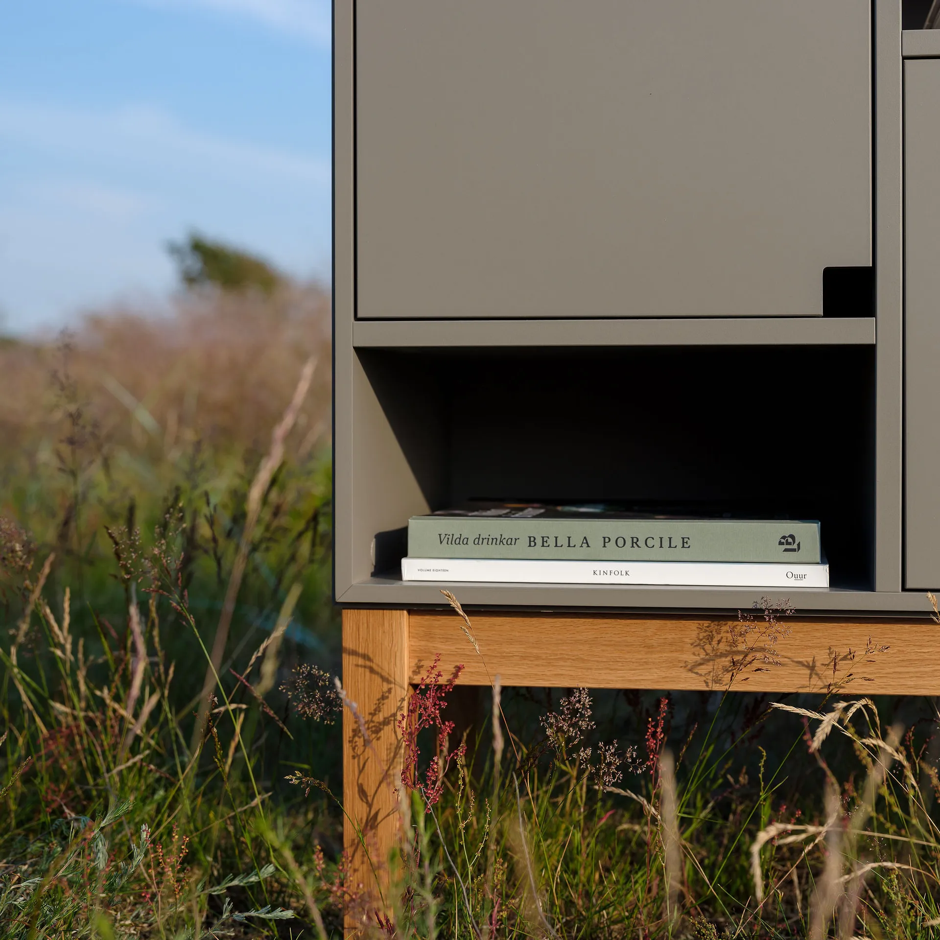Citti 6x3 cabinet, Mole grey-stand in oak matt lacquered Zweed