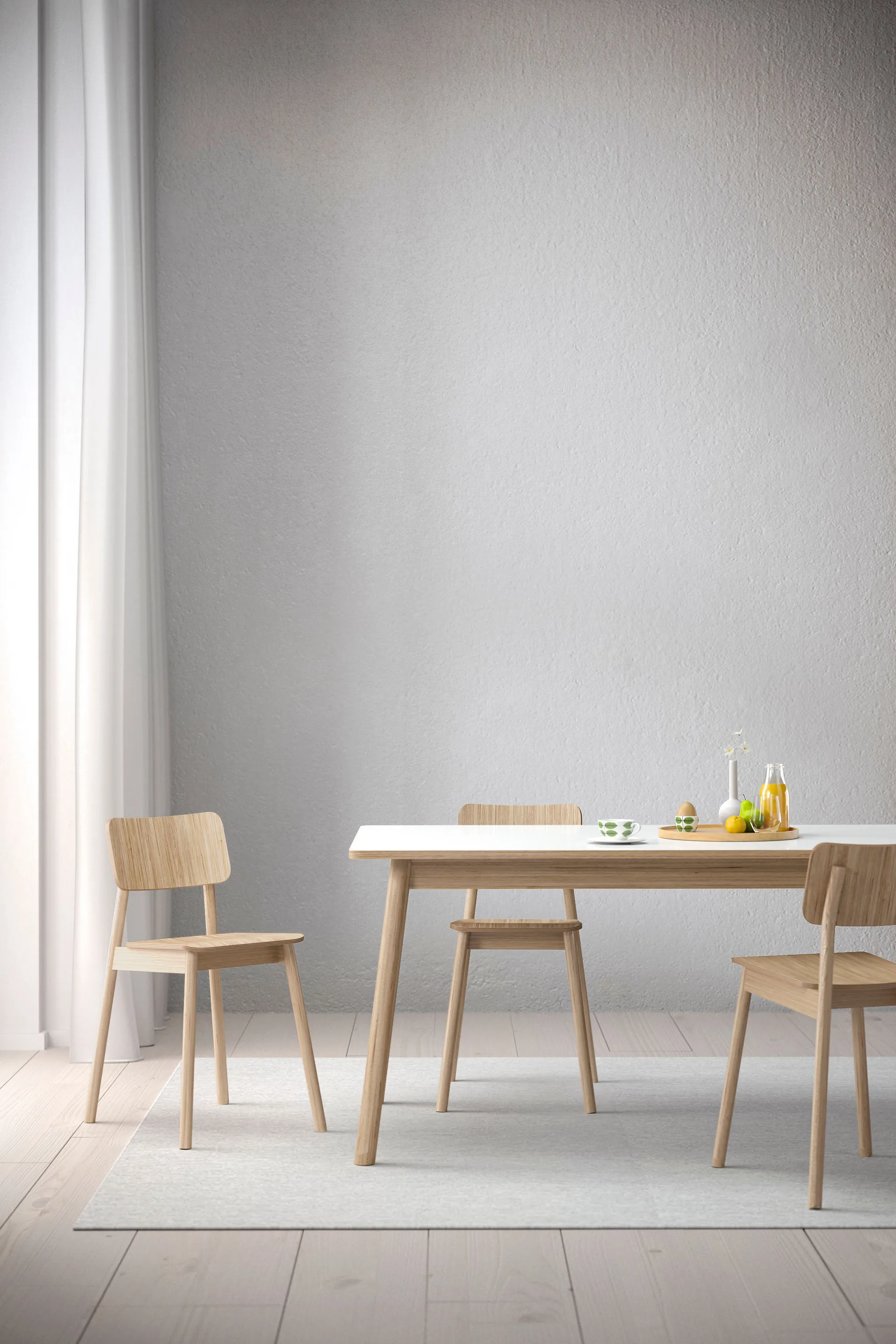 Dino 200 dining table, White. oak stand. new Zweed