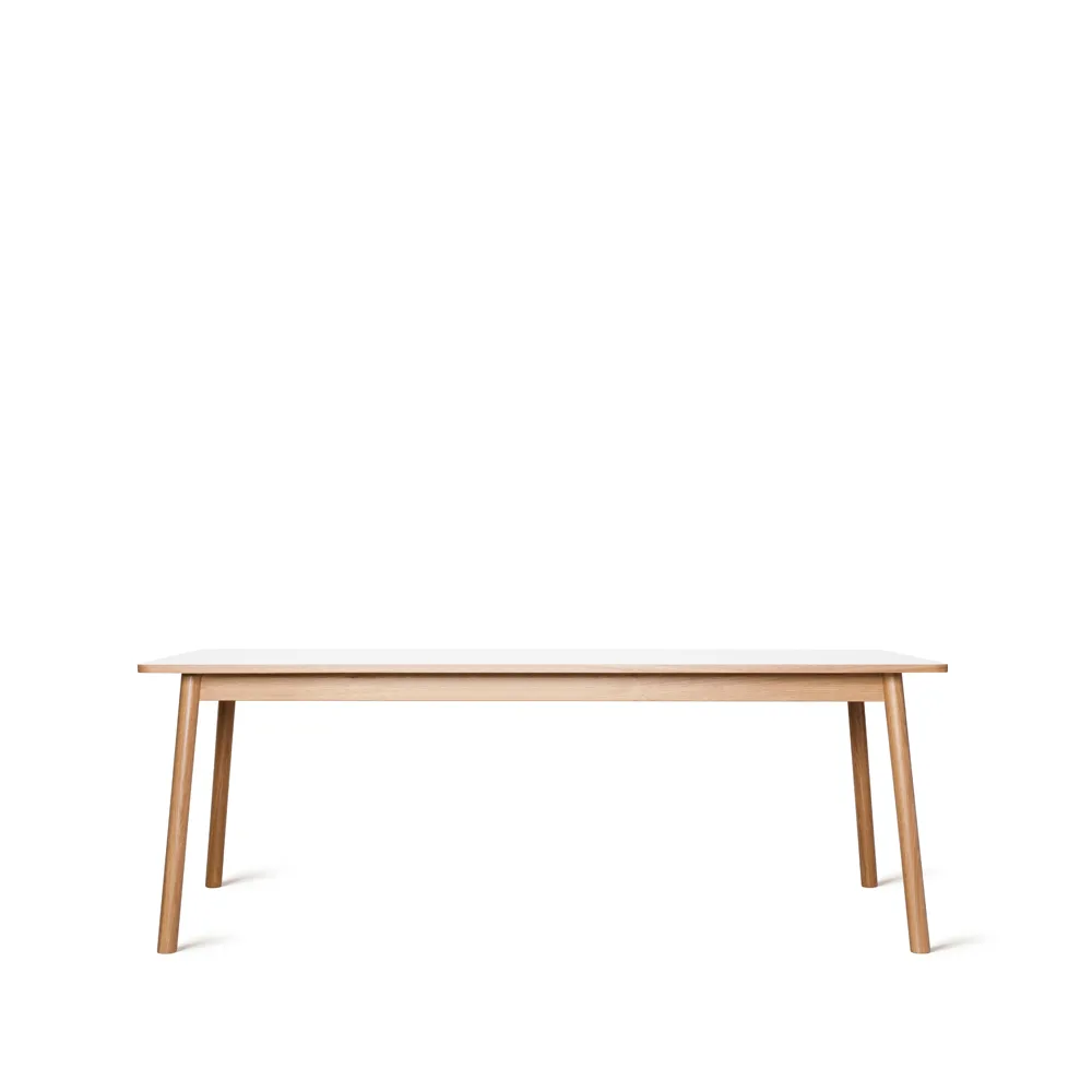 Dino 200 dining table, White. oak stand. new Zweed