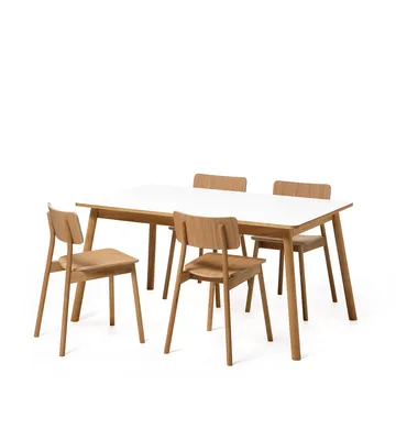 Dino+ dining table with additional disk - White. oak stand. 2st additional discs - Zweed