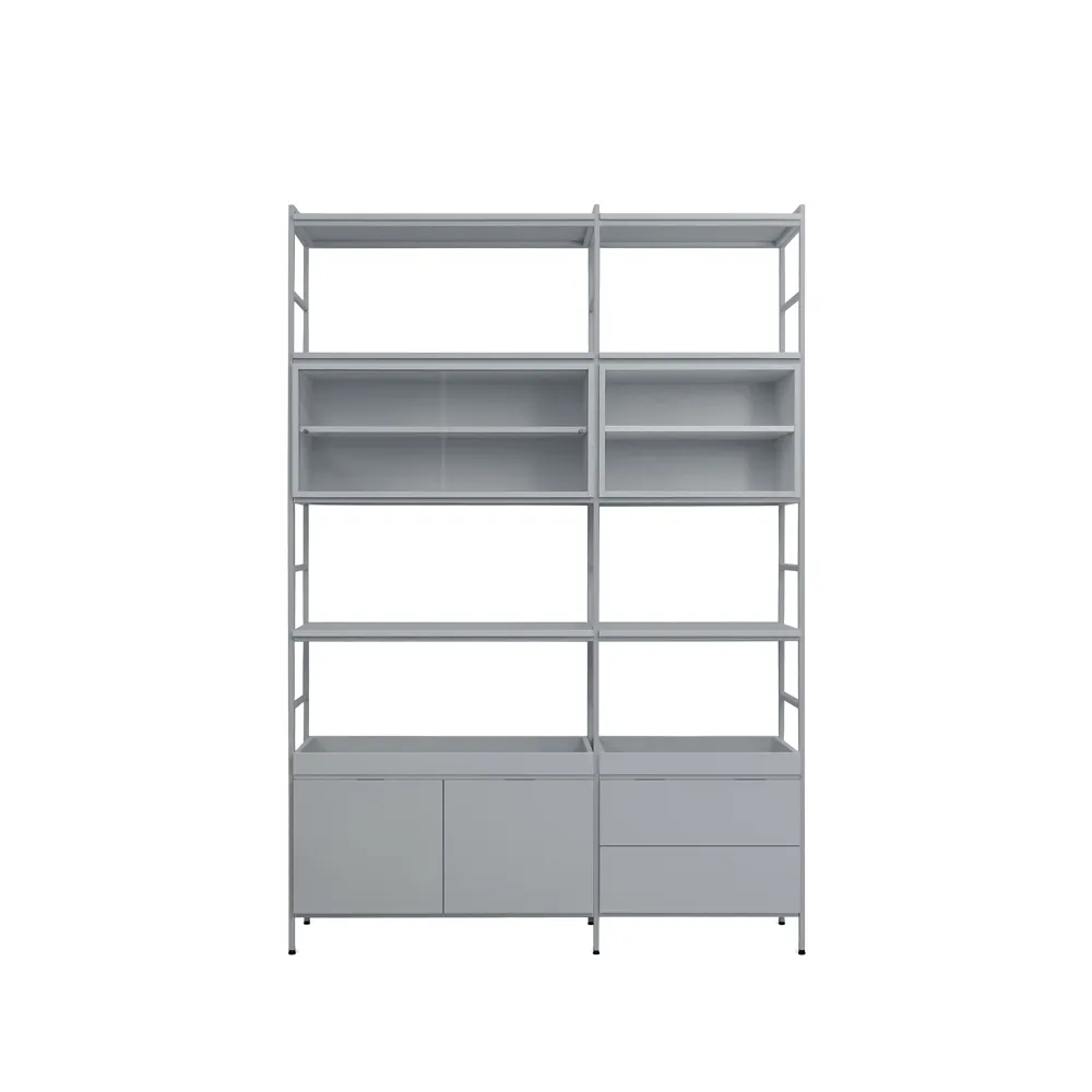 Molto High shelving system, Grey, 2 sections Zweed