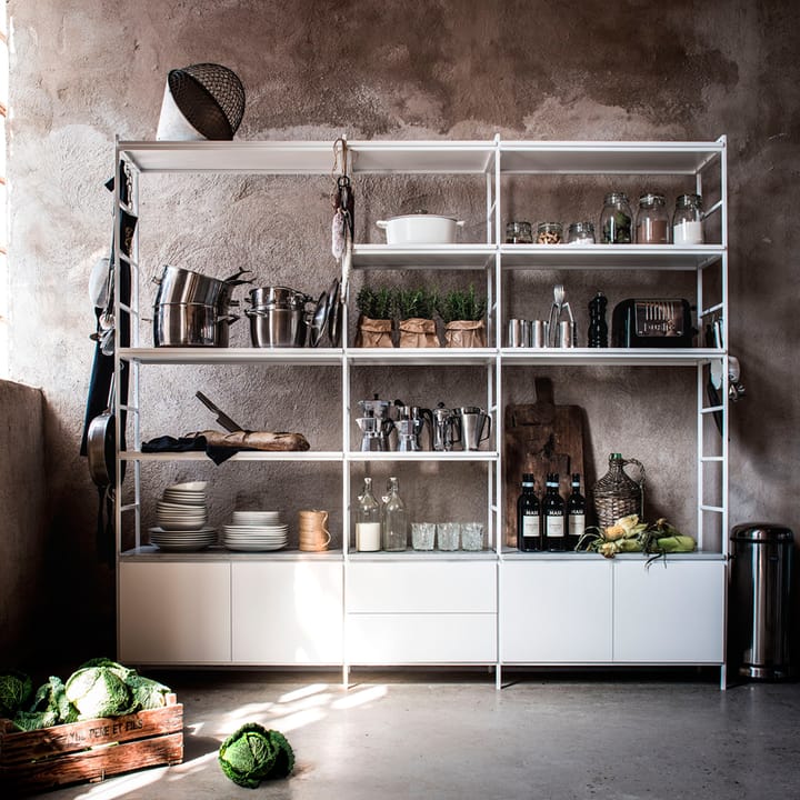 Molto High shelving system, White, 2 sections Zweed