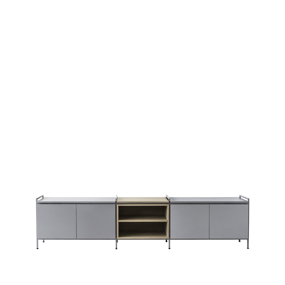 Zweed Molto Låg side table Grey/oak, 3 sections | Scandinavian Design | Dressers & sideboards | Grey