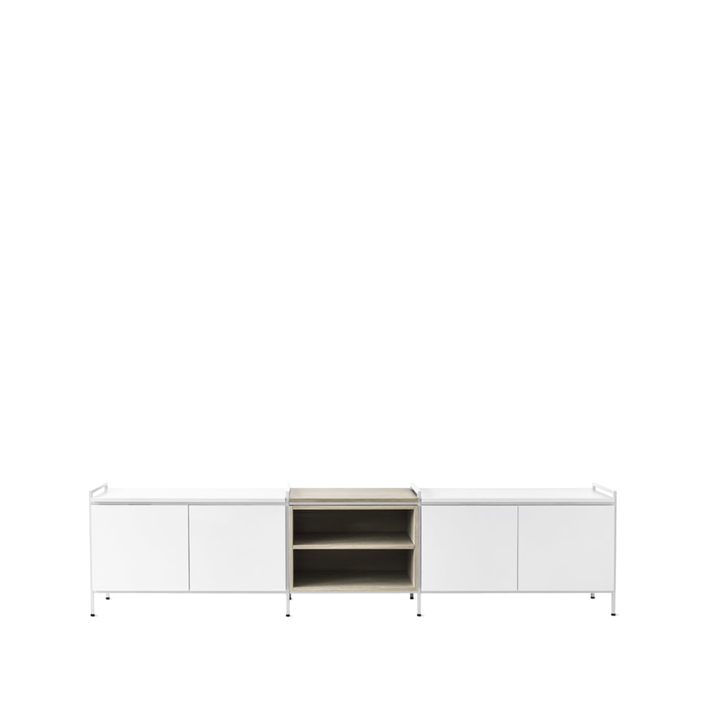 Zweed Molto Låg side table White/oak, 3 sections | Scandinavian Design | Dressers & sideboards | White