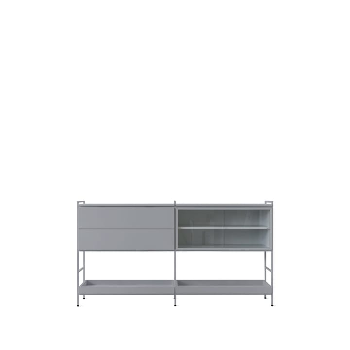 Molto Medium side table - Grey, 2 sections with display case - Zweed