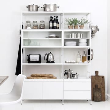 Molto wooden shelf 840 - White, incl. white metal frame - Zweed