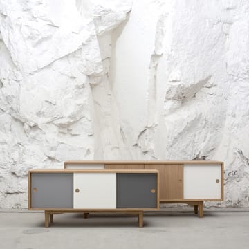 Moodi 180 side table - Grey/white, oak structure - Zweed