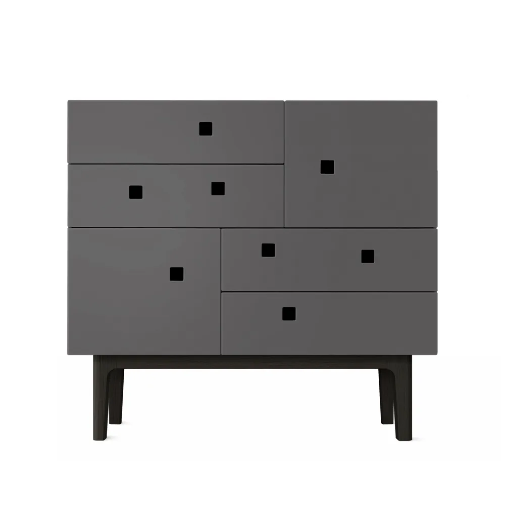 Zweed Peep B1 dresser Slate grey, black lacquer | Scandinavian Design | Grey