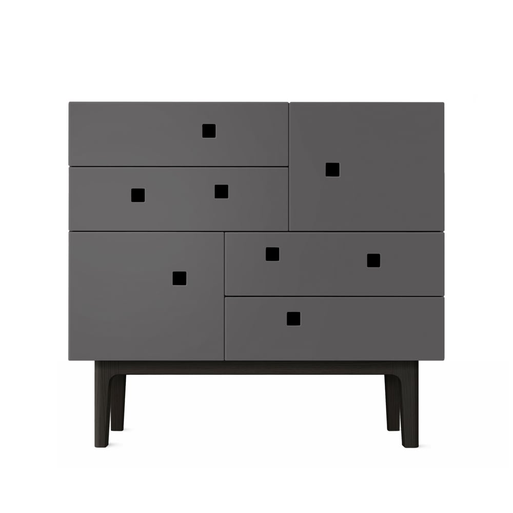 Zweed Peep B1 dresser Slate grey, black lacquer | Scandinavian Design | Grey