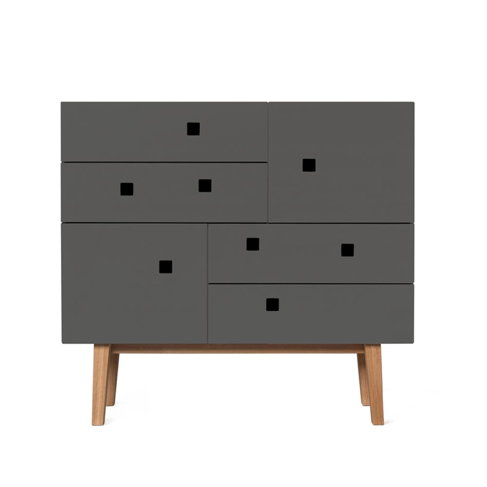 Zweed Peep B1 dresser Slate grey, retro, oak stand | Scandinavian Design | Grey