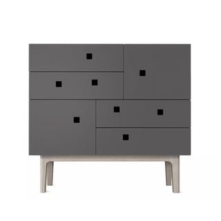 Zweed Peep B1 dresser Slate grey, white-pigmented oak