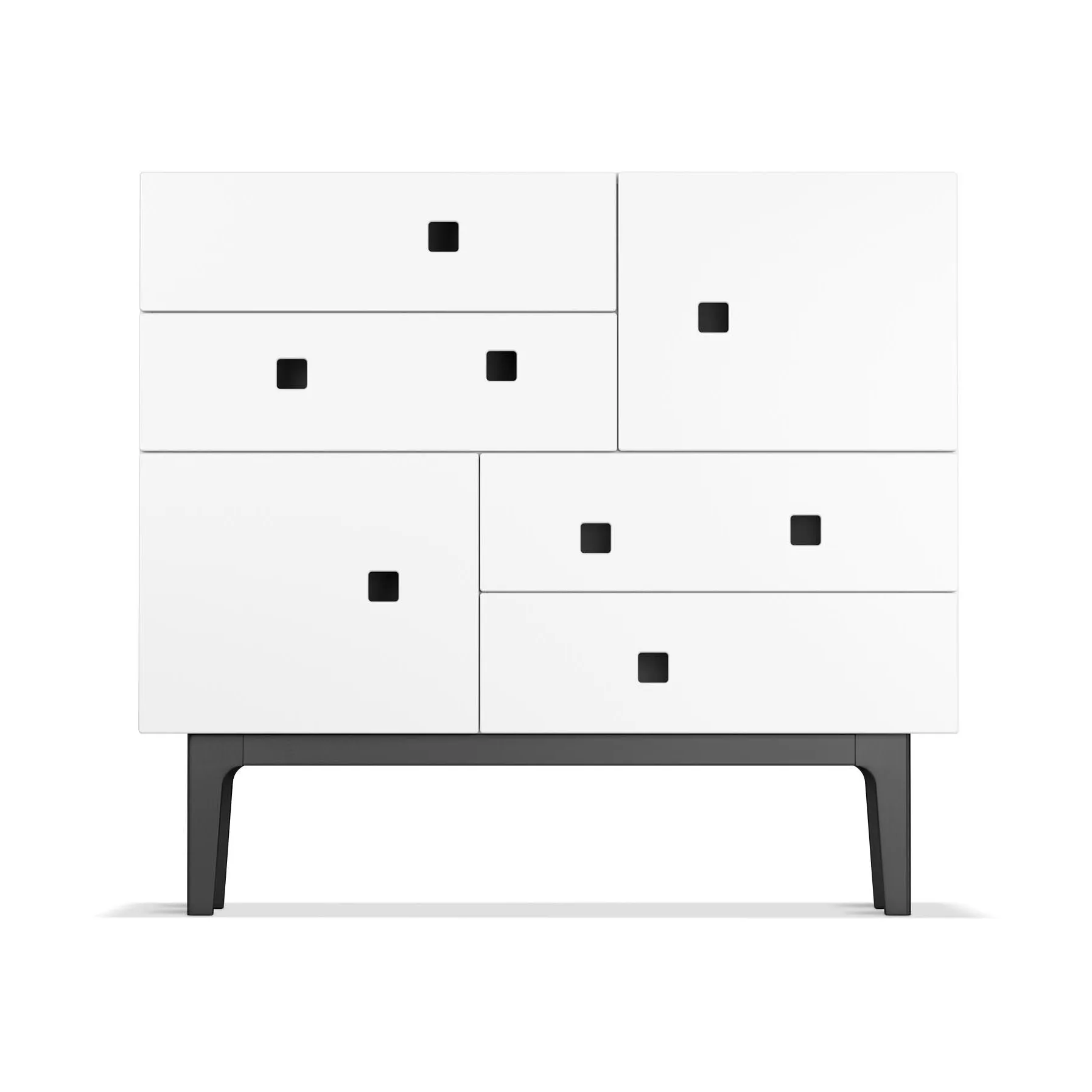 Peep B1 dresser, White, black lacquer Zweed