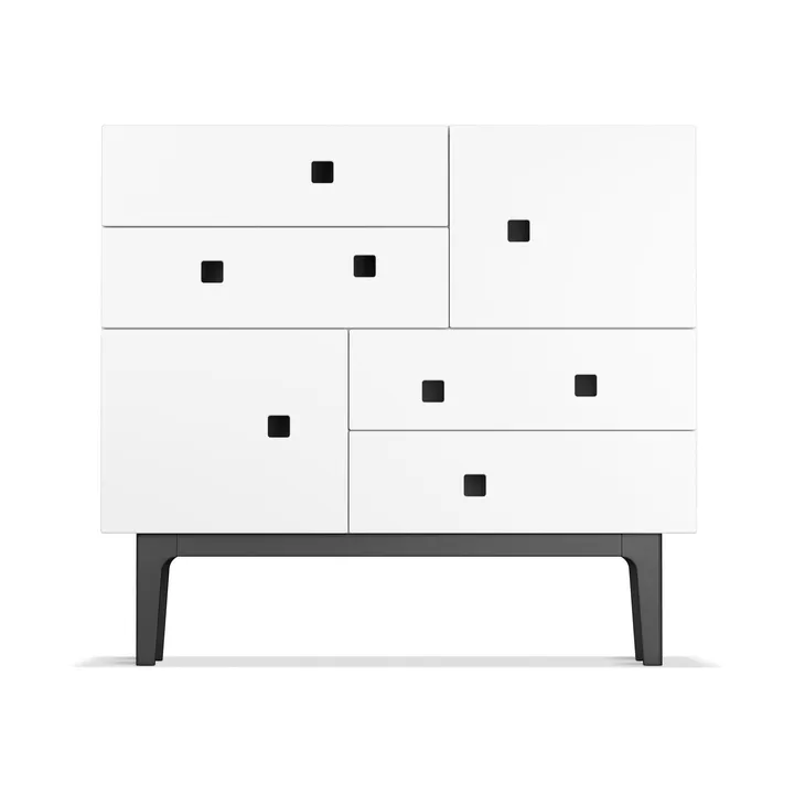 Peep B1 dresser - White, black lacquer - Zweed