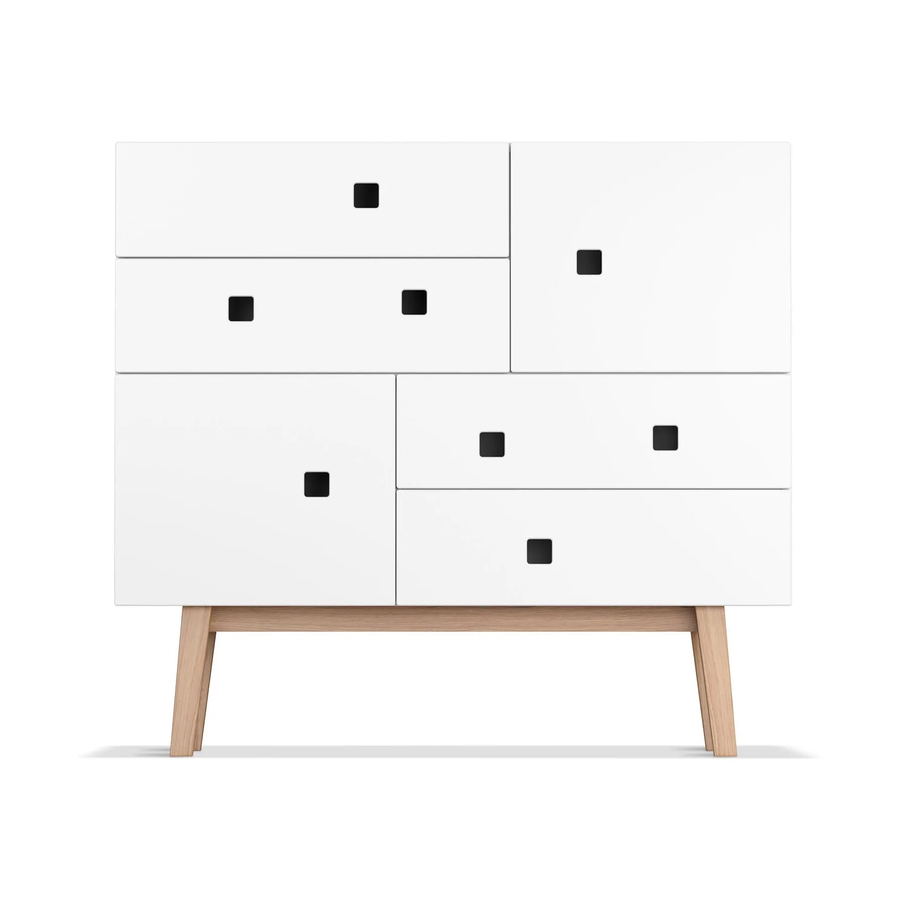 Peep B1 dresser, White, retro, oak stand Zweed