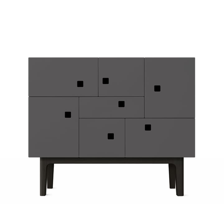 Peep C1 cabinet - Slate grey. black lacquered stand - Zweed