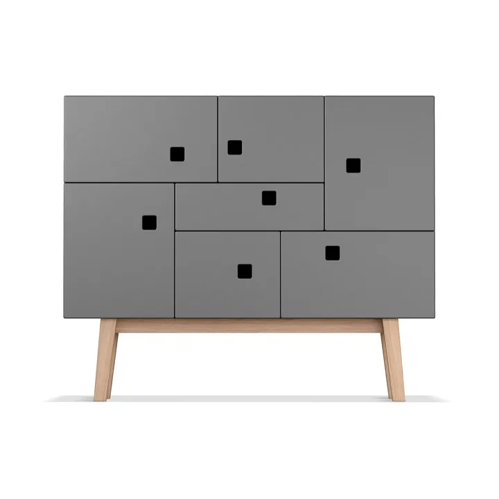 Peep C1 cabinet - Slate grey. retro. oak stand - Zweed