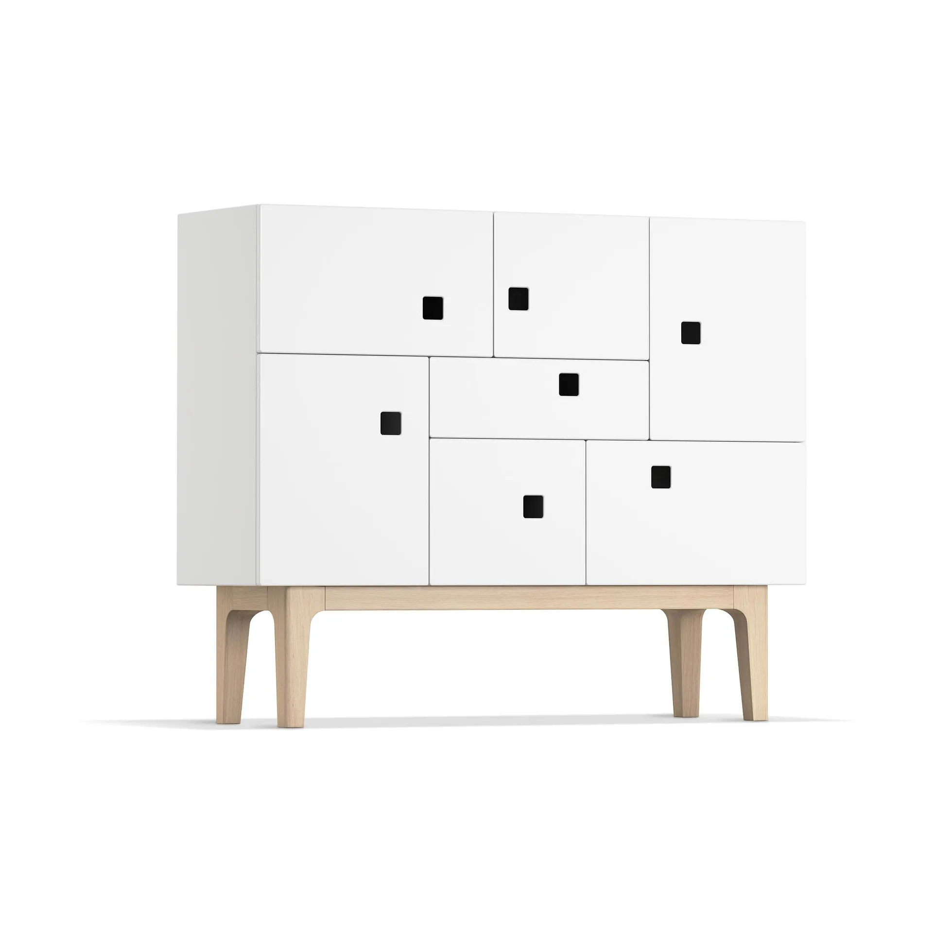 Peep C1 cabinet, White. White pigmented oak Zweed