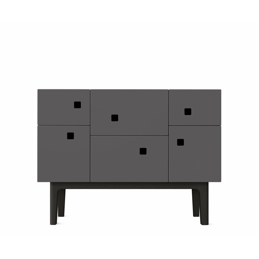 Zweed Peep C2 cabinet Slate grey. black lacquered | Scandinavian Design | Display & glass cabinets | Grey