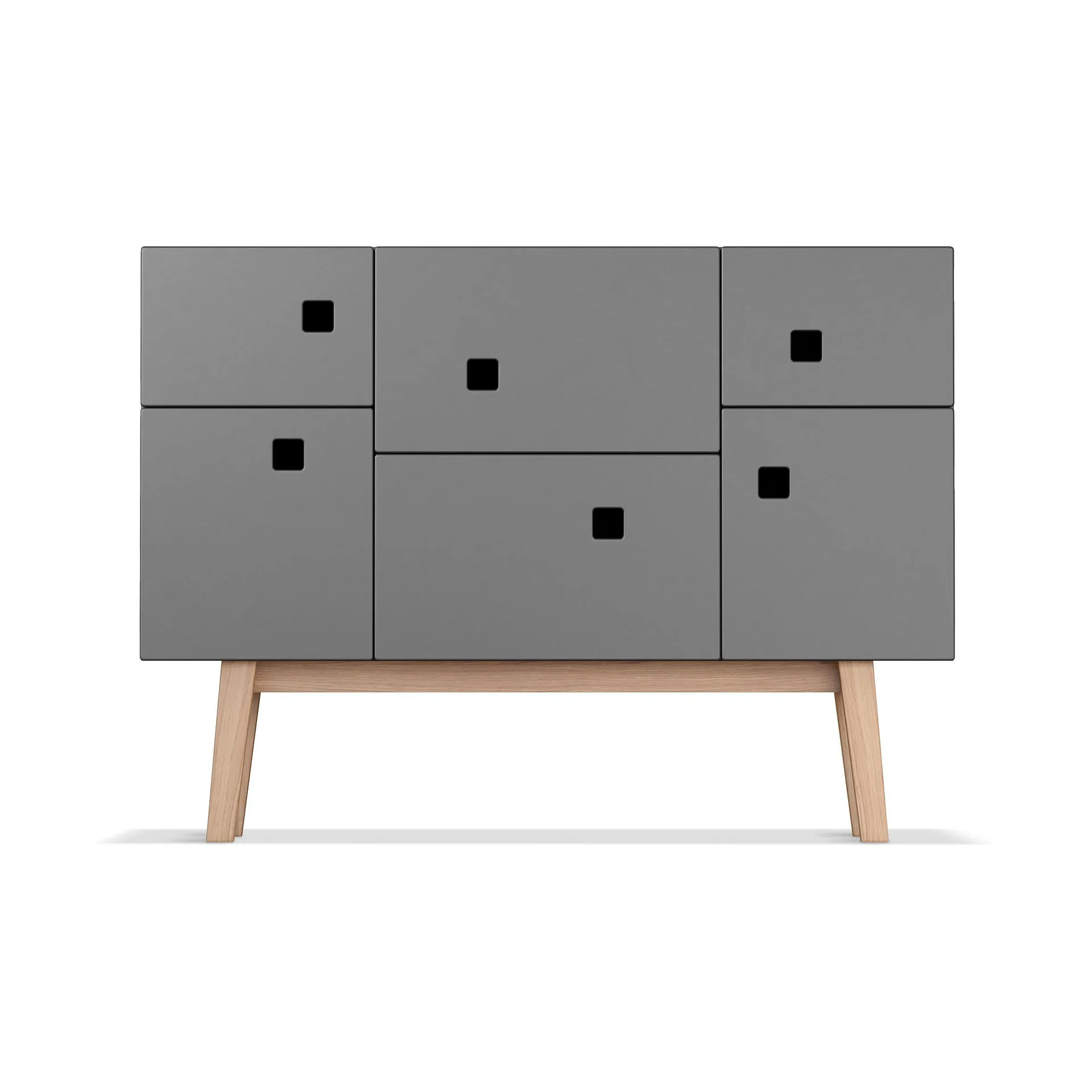 Peep C2 cabinet, Slate grey. retro. oak legs Zweed