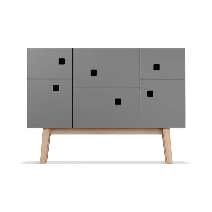 Peep C2 cabinet - Slate grey. retro. oak legs - Zweed