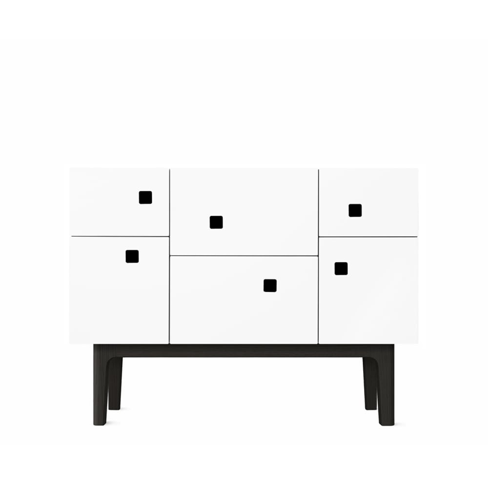 Zweed Peep C2 cabinet White. black lacquered | Scandinavian Design | Display & glass cabinets | White