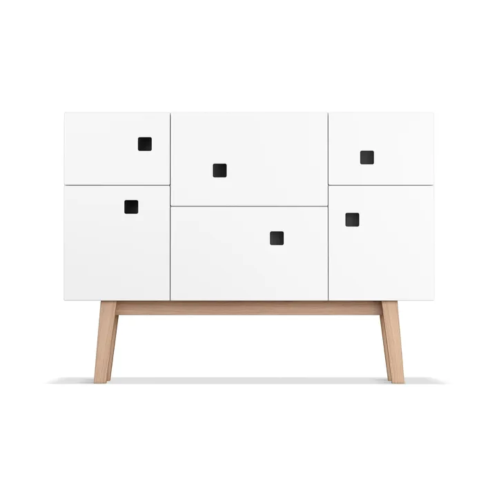 Peep C2 cabinet - White. retro. oak legs - Zweed