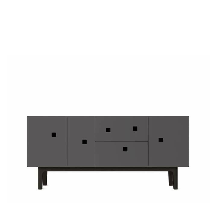 Peep M2 media bench - Slate grey. black lacquered - Zweed