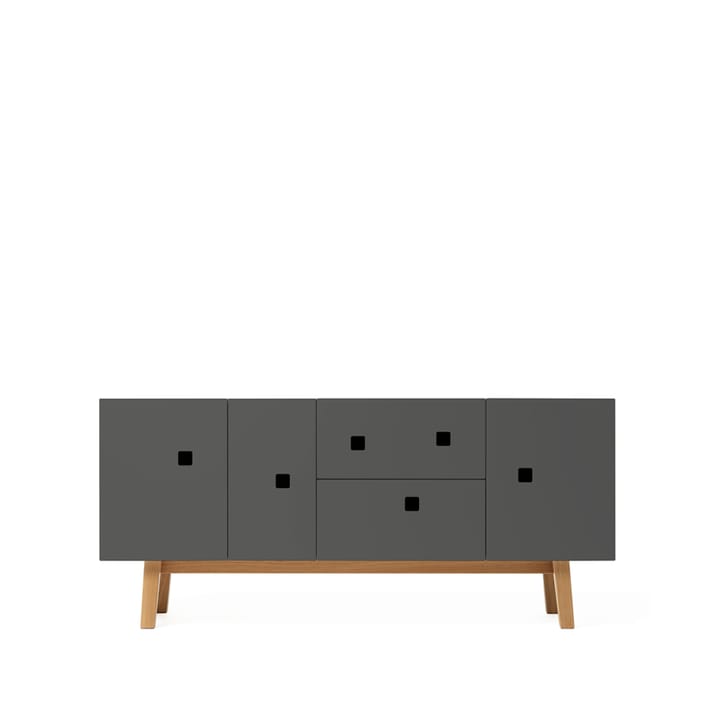 Peep M2 media bench - Slate grey. retro. oak stand - Zweed