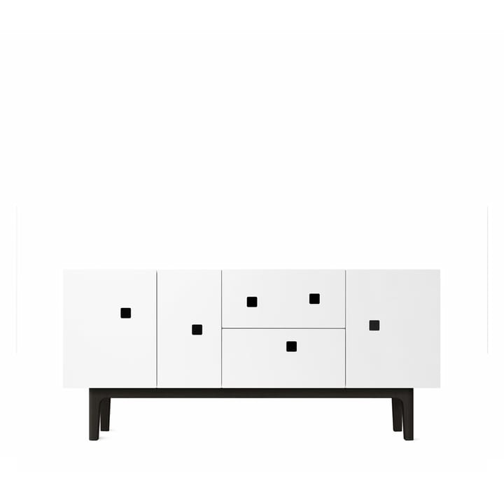 Peep M2 media bench - White. black lacquered - Zweed