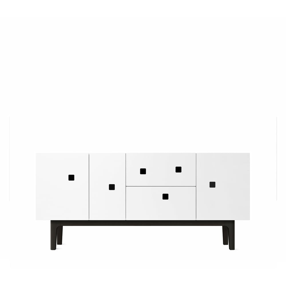 Zweed Peep M2 media bench White. black lacquered | Scandinavian Design | Dressers & sideboards | White