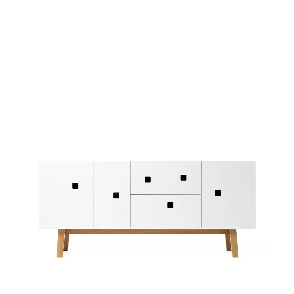 Zweed Peep M2 media bench White. retro. oak stand | Scandinavian Design | Dressers & sideboards | White