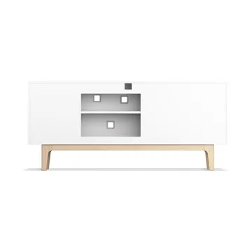Peep M2 media bench - White. White pigmented oak - Zweed