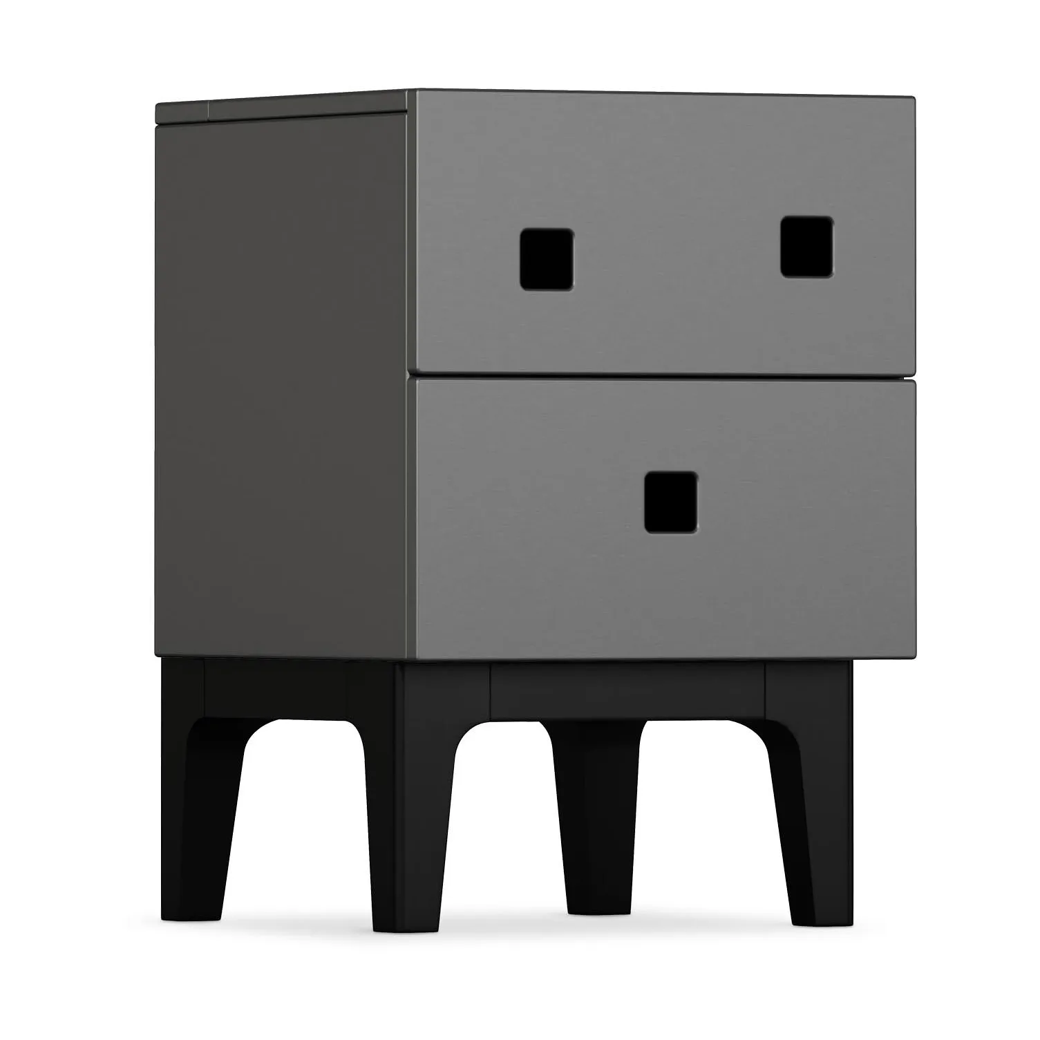 Peep S1 bedside table, Slate grey, black lacquer Zweed