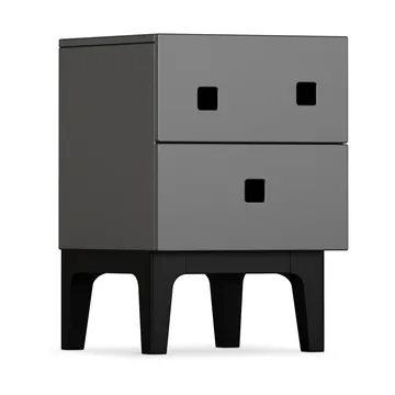 Peep S1 bedside table - Slate grey, black lacquer - Zweed