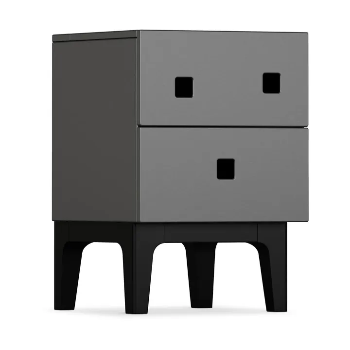 Peep S1 bedside table - Slate grey, black lacquer - Zweed