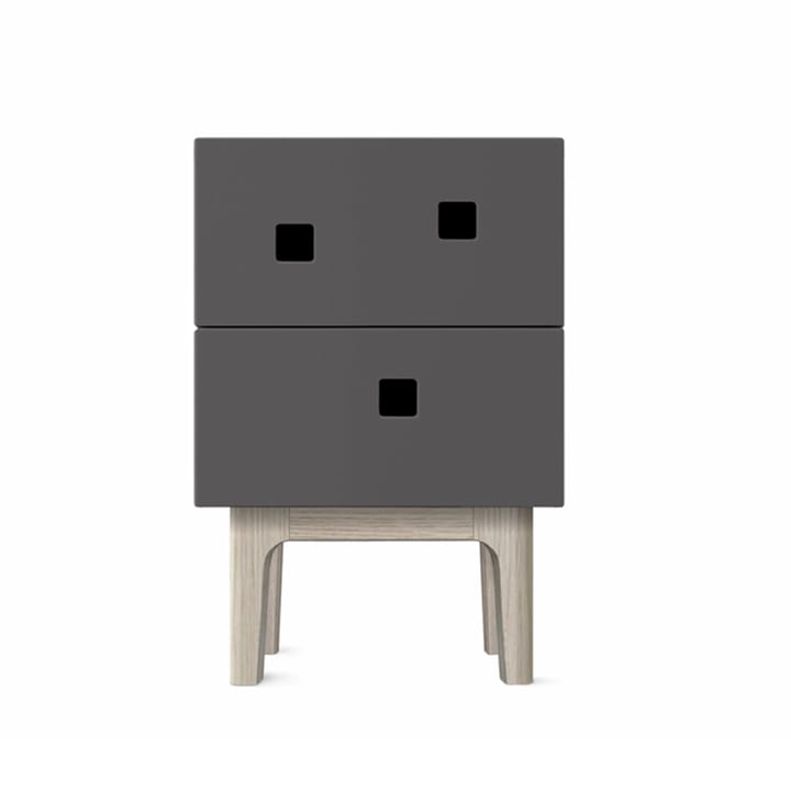 Peep S1 bedside table - Slate grey, white pigmented oak - Zweed